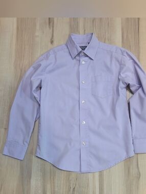 ​Chaps Boys Lavender Purple Long Sleeve Button Down Dress Shirt Size 7